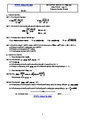Đề ôn tập học kỳ II môn Toán Lớp 11 - Đề số 5 (Có đáp án)